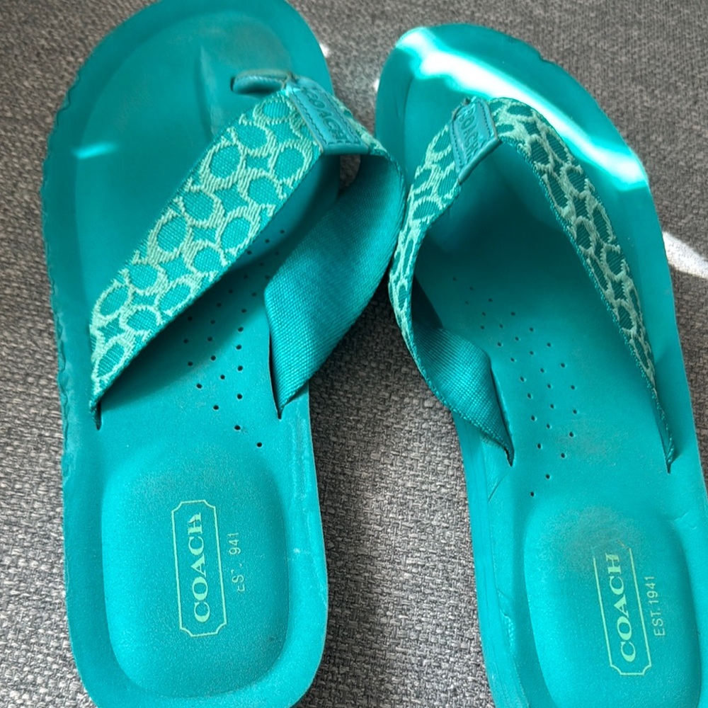 Coach Turquoise Sandals - Picture 2 of 3